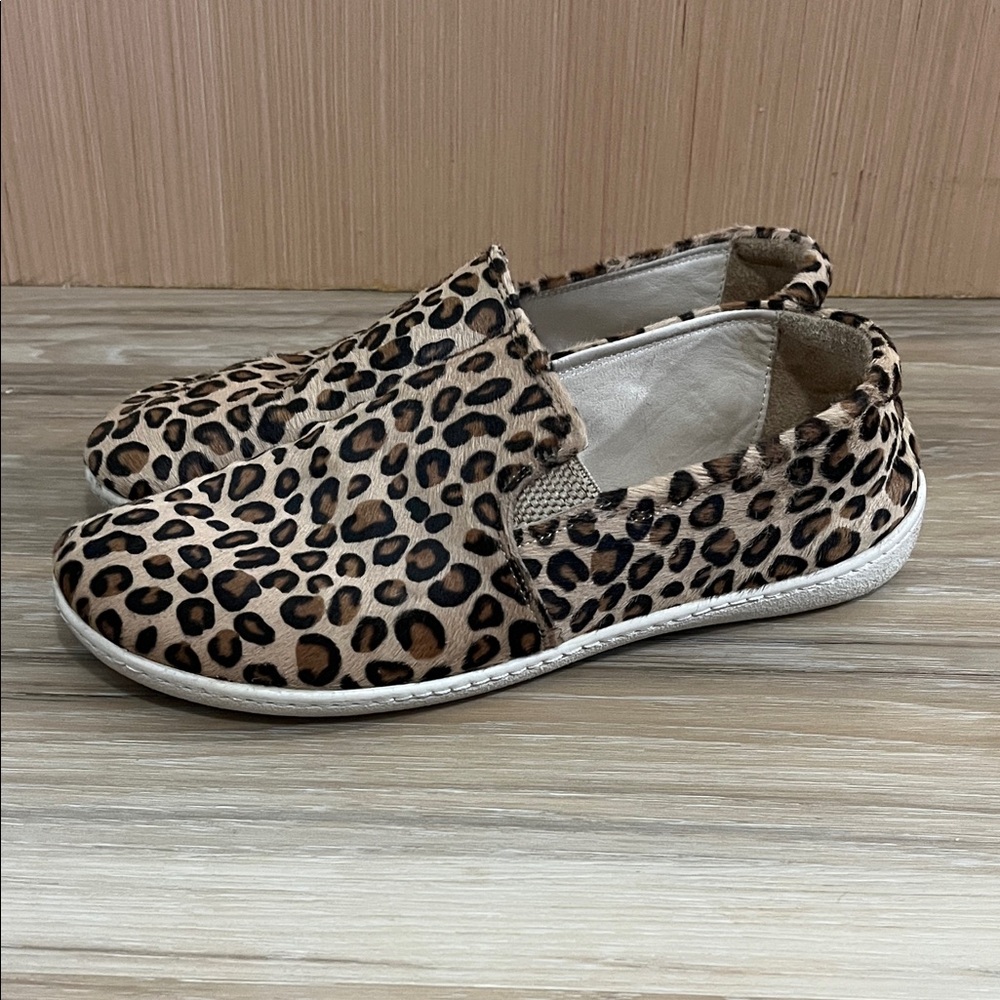 Aintap Leopard Calf Hair Leather Slip-On Barefoot Shoes size 42